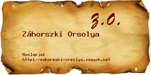 Záhorszki Orsolya névjegykártya